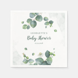 Papper för Eucalyptus Greenery Botanical Baby Show Pappersservett