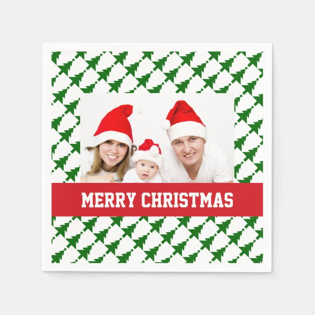Papper för Family Jul Photo Napkins Pappersservett (Framsidan)