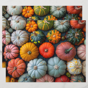 Papper för färgade knumpor Gourds Squash Scrapboo