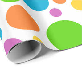 Papper för färgfull polkamotpunktsradbrytning presentpapper