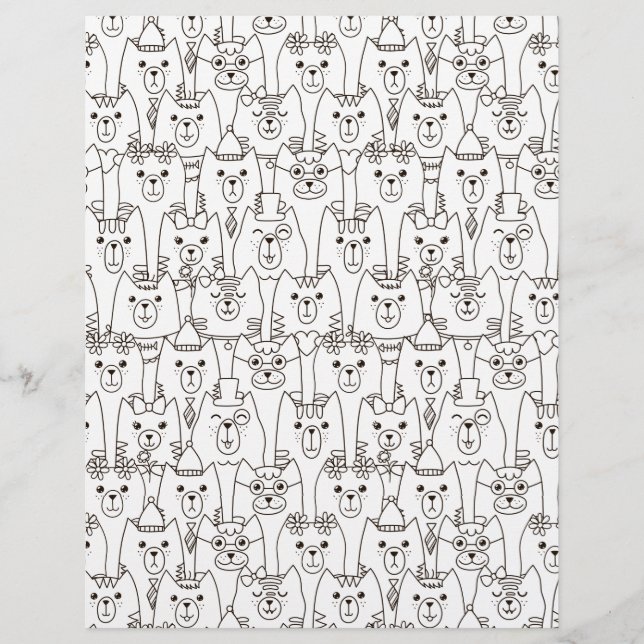 Papper för färgning av Page Cat Clowder-skrapbok (Framsida)