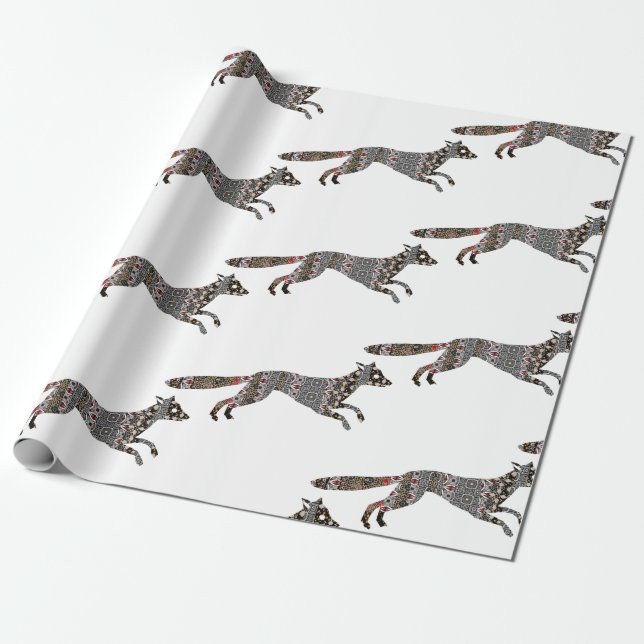 Papper för foxinsvällning presentpapper (Utrullad)