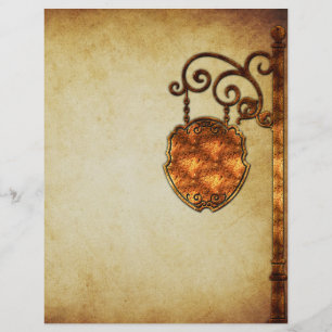 Papper  för gammal fasiated Sign Scrapbook