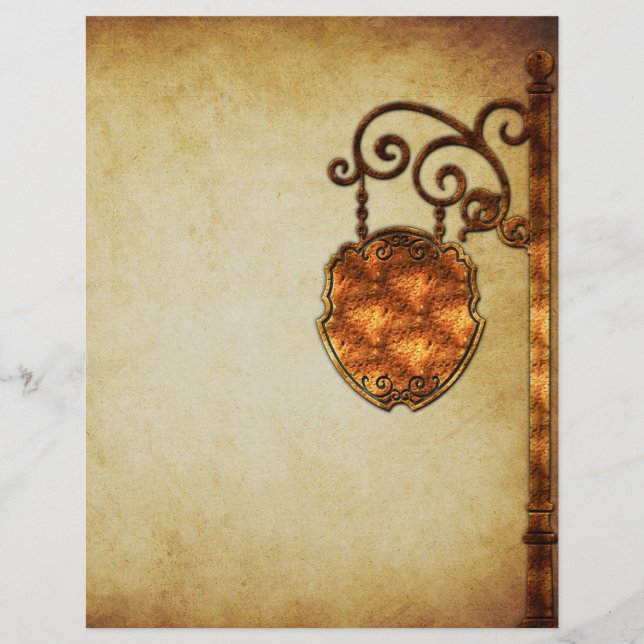 Papper  för gammal fasiated Sign Scrapbook (Framsida)