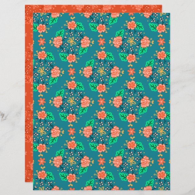 Papper för Garland Blue Scrapbook (Fram/baksida)