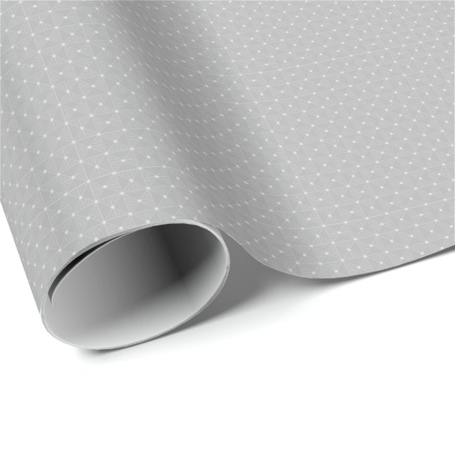 Papper för Geometric Silver Wrapping Presentpapper (Rullad Hörn)