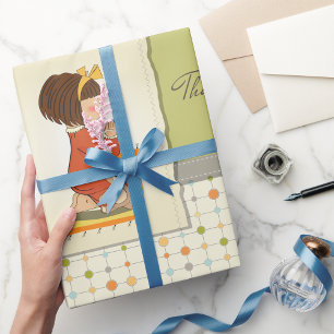 Papper för Girl Praying Wrapping Presentpapper