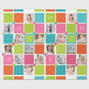 Papper för Glatt Roligt för fotomappning av lyckli Presentpapper