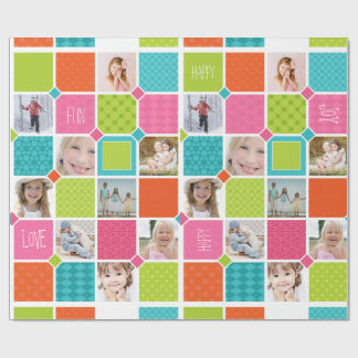 Papper för Glatt Roligt för fotomappning av lyckli Presentpapper