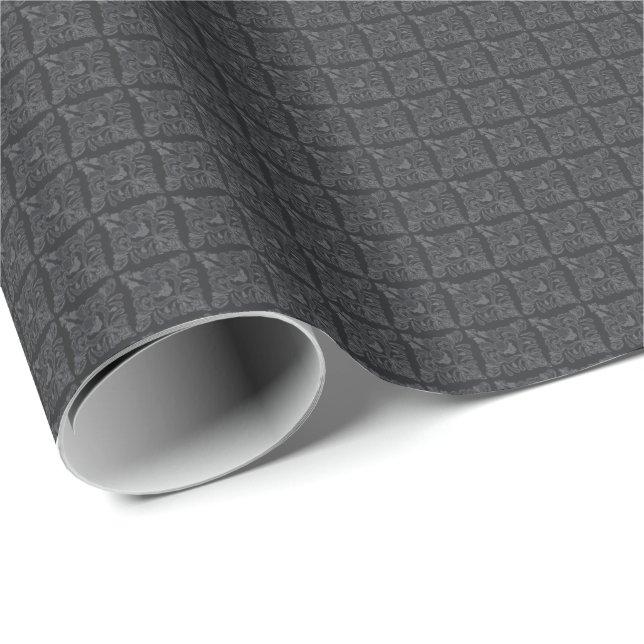 Papper för grått-vitisp-inslagning presentpapper (Rullad Hörn)