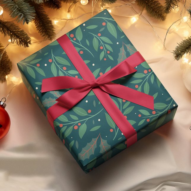 Papper för grönt och rödjulssvällning presentpapper (Skapare uppladdad)