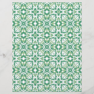 Papper för grönt och vitt Blommönster