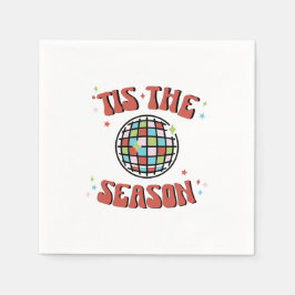 Papper för Groovy Retro Disco-jul Party Pappersservett