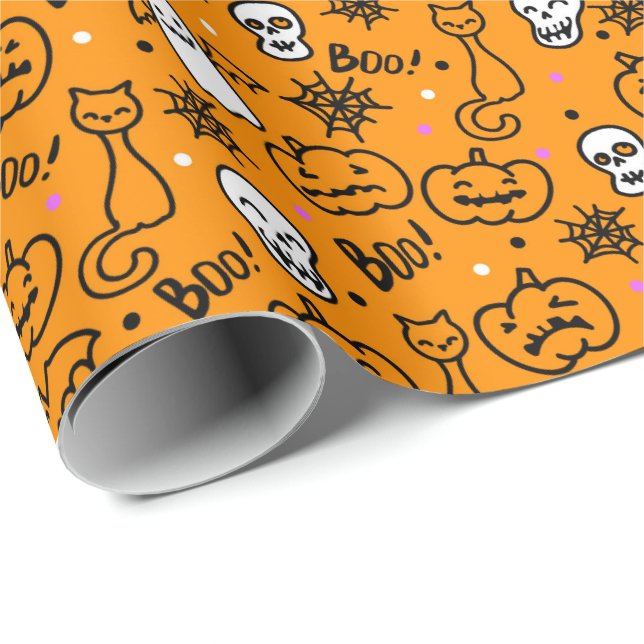 Papper för Halloween. Presentpapper (Rullad Hörn)