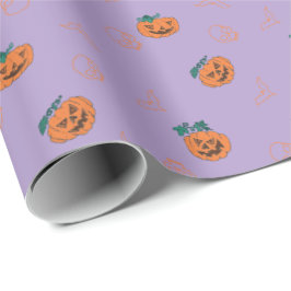 Papper för halloween - Pumpkins, Döskallar. Presentpapper