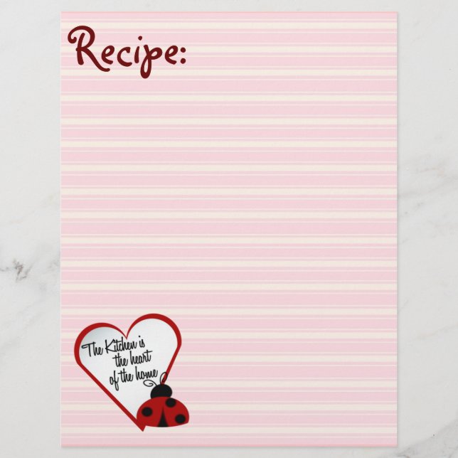 Papper för Heart of Home Ladybug Recipe (Framsida)