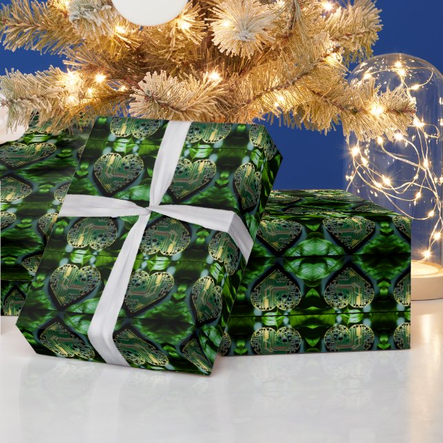 Papper för hjärtformade elektronisk krets presentpapper (Helgdagar)