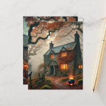 Papper för hösten Whimsigoth Witches Cottage Scrap