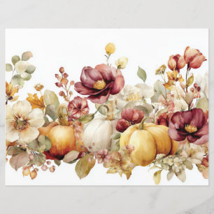Papper för höstpumpa och blommor