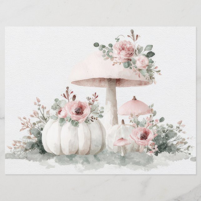 Papper för höstpumpa och blommor (Framsida)