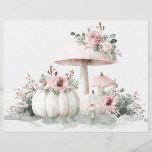 Papper för höstpumpa och blommor