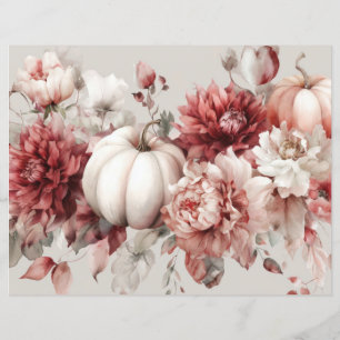 Papper för höstpumpa och blommor