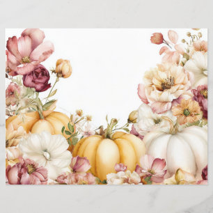 Papper för höstpumpa och blommor