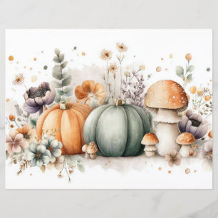 Papper för höstpumpa och blommor