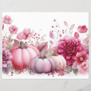 Papper för höstpumpa och blommor