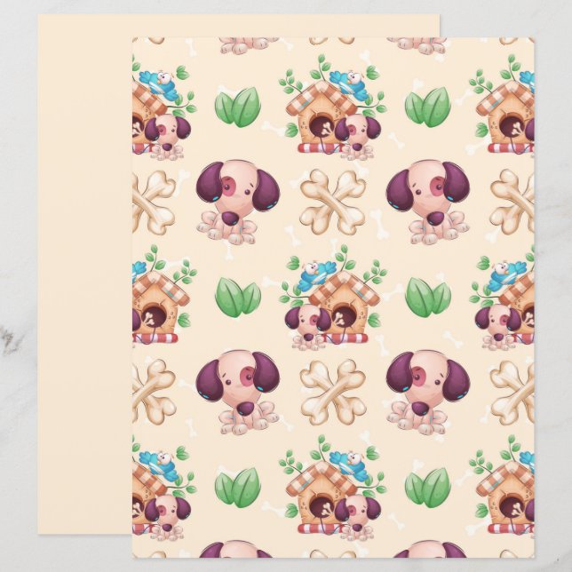 Papper för Hund-skrapbok (Fram/baksida)