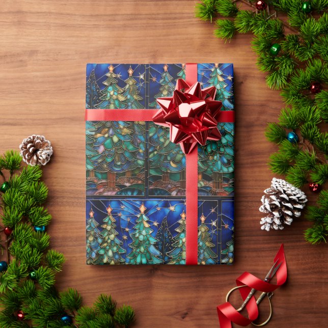 Papper för inkapsling av fastfärgat glas Julgran Presentpapper (Julgåva)