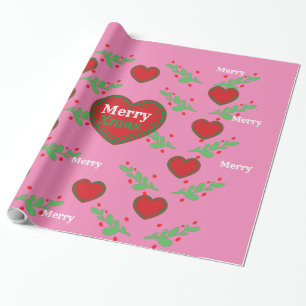 Papper för inkapsling av god jul Löv och Kärlek Presentpapper