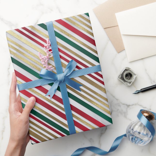 Papper för inkapsling av Helgdag i guld med röd gr Presentpapper (Gifting)