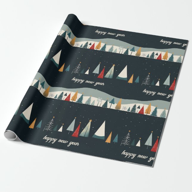 Papper för inkapsling av mörk Mönster Presentpapper (Utrullad)