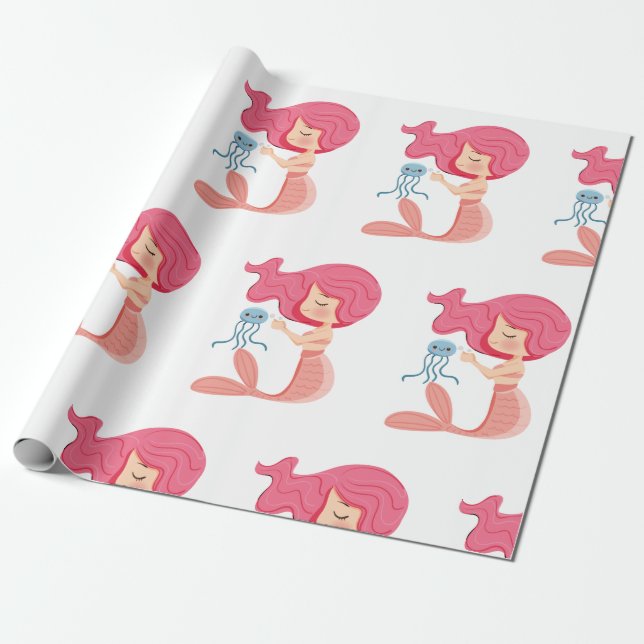 Papper för inkapsling av sjöjungfru Pirat Presentpapper (Utrullad)