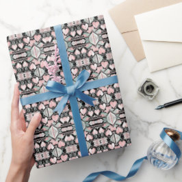 Papper för inkapsling av tidslösa Blommar Valentin Presentpapper