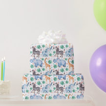 Papper för inslagning av Cute Jungle Vilda djur