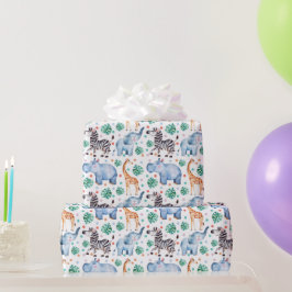 Papper för inslagning av Cute Jungle Vilda djur Presentpapper