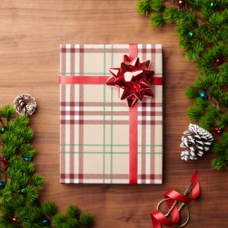 Papper för jakt på Beige, rött och Grönt Presentpapper