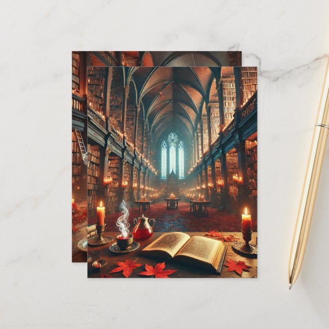 Papper för japansk klippbok Bibliotek i höst (Fram/Back In Situ)