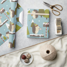 Papper för  jul Hedgehog Wrapping Presentpapper