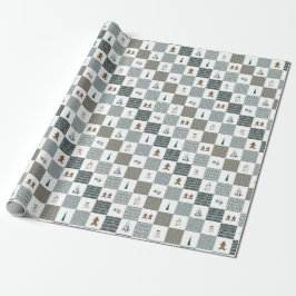 Papper för Jul Quilt Wrapping Presentpapper