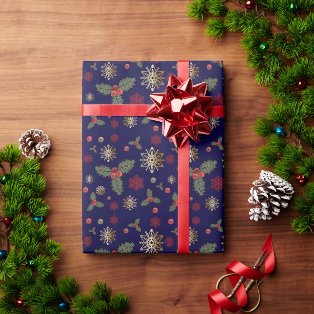 Papper  för julfiske i Mönster Presentpapper (Julgåva)