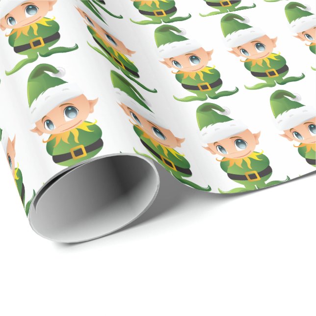Papper för julklapp i jultomten presentpapper (Rullad Hörn)