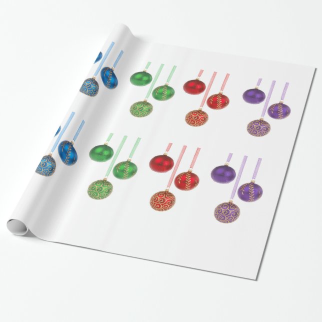 Papper för julprydnadinpackning presentpapper (Utrullad)