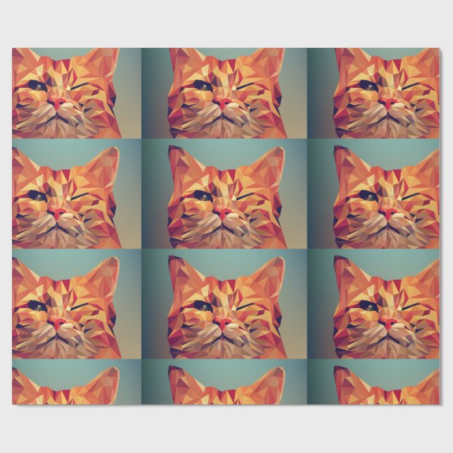 Papper FÖR KATTVINKARTMATNING AV GINGER CAT Presentpapper (Platt)