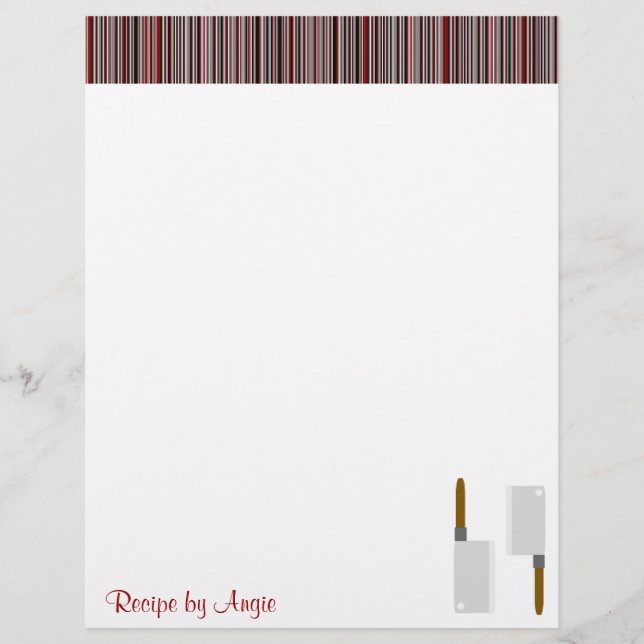 Papper för Kitchen Rand Red Recipe (Framsida)