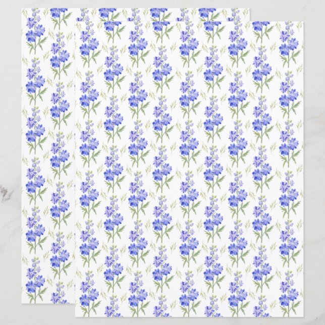 Papper för Larkspur-skrapbok (Fram/baksida)