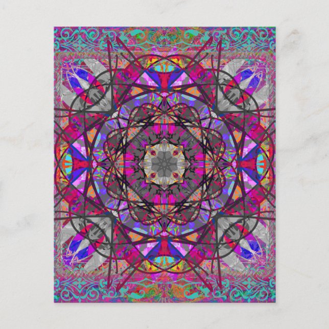 Papper för Lavender Aqua Boho Mandala-skrapbok (Framsida)