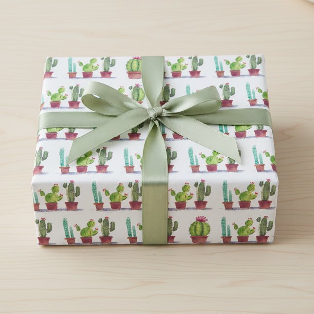 Papper för leksakskonst presentpapper (Playful Cactus Art Wrapping Paper)